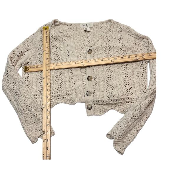Jessica Simpson Size Small Cream Knitted Crotchet Cardigan - Picture 3 of 5